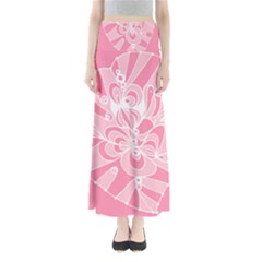 Pink Zendoodle Full Length Maxi Skirt by Mazipoodles