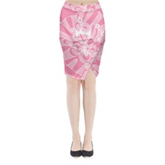 Pink Zendoodle Midi Wrap Pencil Skirt