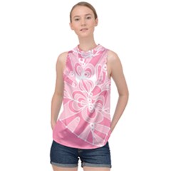 Pink Zendoodle High Neck Satin Top