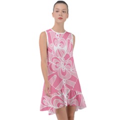 Pink Zendoodle Frill Swing Dress