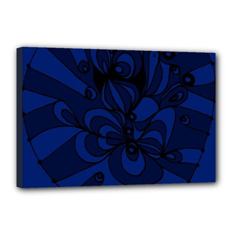 Blue 3 Zendoodle Canvas 18  X 12  (stretched) by Mazipoodles