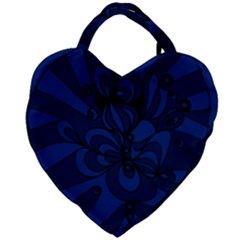 Blue 3 Zendoodle Giant Heart Shaped Tote by Mazipoodles