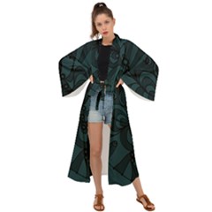 Green Zendoodle Maxi Kimono by Mazipoodles