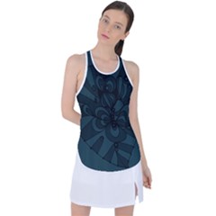Green Zendoodle Racer Back Mesh Tank Top by Mazipoodles