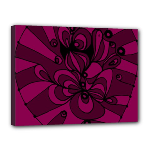 Aubergine Zendoodle Canvas 16  X 12  (stretched) by Mazipoodles