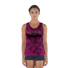 Aubergine Zendoodle Sport Tank Top  by Mazipoodles