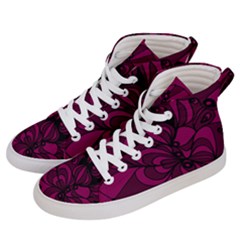 Aubergine Zendoodle Women s Hi-top Skate Sneakers by Mazipoodles