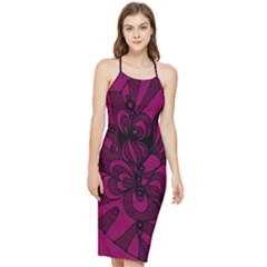 Aubergine Zendoodle Bodycon Cross Back Summer Dress by Mazipoodles