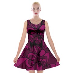 Aubergine Zendoodle Velvet Skater Dress by Mazipoodles