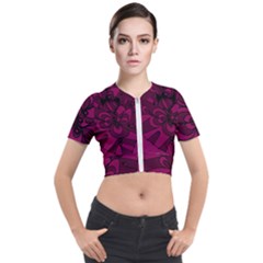 Aubergine Zendoodle Short Sleeve Cropped Jacket by Mazipoodles