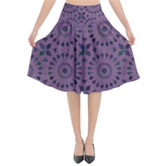Kaleidoscope Scottish Violet Flared Midi Skirt by Mazipoodles