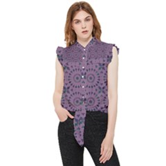 Kaleidoscope Scottish Violet Frill Detail Shirt by Mazipoodles