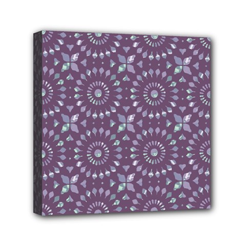 Kaleidoscope Plum Mini Canvas 6  X 6  (stretched) by Mazipoodles