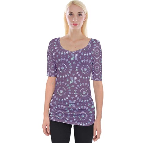 Kaleidoscope Plum Wide Neckline Tee by Mazipoodles