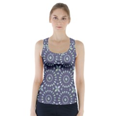 Kaleidoscope Deep Purple Racer Back Sports Top by Mazipoodles