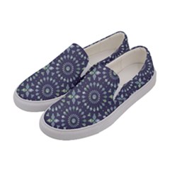 Kaleidoscope Deep Purple Women s Canvas Slip Ons by Mazipoodles