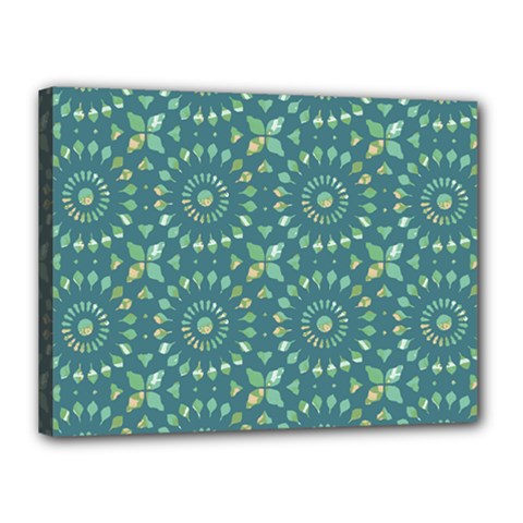 Kaleidoscope Hunter Green Canvas 16  x 12  (Stretched)