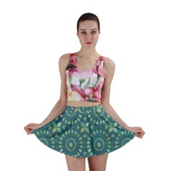 Kaleidoscope Hunter Green Mini Skirt by Mazipoodles