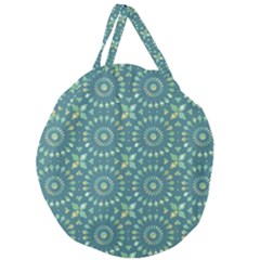 Kaleidoscope Hunter Green Giant Round Zipper Tote by Mazipoodles