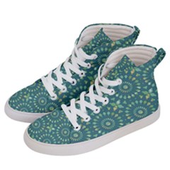 Kaleidoscope Hunter Green Women s Hi-top Skate Sneakers by Mazipoodles