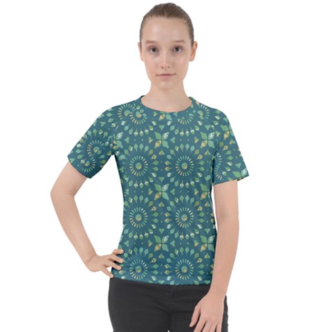 Kaleidoscope Hunter Green Women s Sport Raglan Tee by Mazipoodles