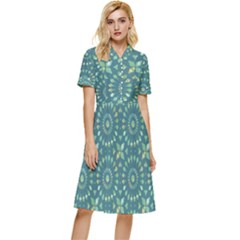 Kaleidoscope Hunter Green Button Top Knee Length Dress