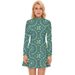 Kaleidoscope Hunter Green Long Sleeve Velour Longline Dress by Mazipoodles