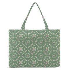 Kaleidoscope Peaceful Green Zipper Medium Tote Bag by Mazipoodles
