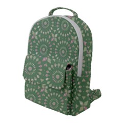 Kaleidoscope Peaceful Green Flap Pocket Backpack (large) by Mazipoodles