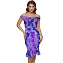 tie dye 1 Off Shoulder Ruffle Split Hem Bodycon Dress View1