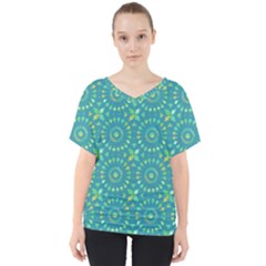 Kaleidoscope Jericho Jade V-neck Dolman Drape Top by Mazipoodles