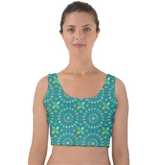 Kaleidoscope Jericho Jade Velvet Crop Top by Mazipoodles