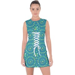 Kaleidoscope Jericho Jade Lace Up Front Bodycon Dress by Mazipoodles