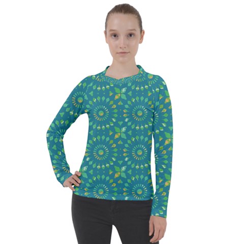 Kaleidoscope Jericho Jade Women s Pique Long Sleeve Tee by Mazipoodles