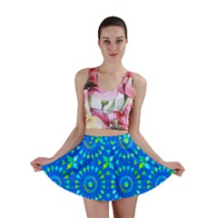 Kaleidoscope Blue Mini Skirt by Mazipoodles