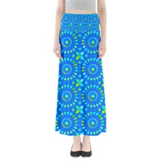 Kaleidoscope Blue Full Length Maxi Skirt by Mazipoodles