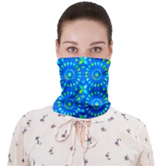 Kaleidoscope Blue Face Covering Bandana (adult) by Mazipoodles