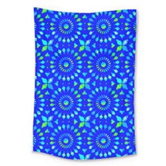 Kaleidoscope Royal Blue Large Tapestry by Mazipoodles
