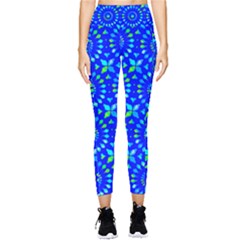 Kaleidoscope Royal Blue Pocket Leggings  by Mazipoodles