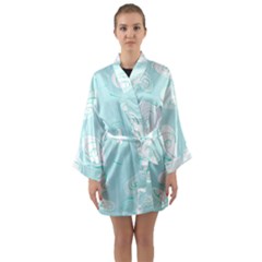 Fish 121 Long Sleeve Satin Kimono by Mazipoodles