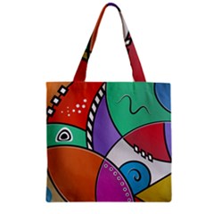 Modern Art Zipper Grocery Tote Bag by gasi