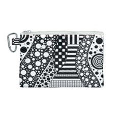 Black And White Design Canvas Cosmetic Bag (medium) by gasi