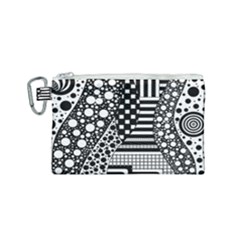 Black And White Design Canvas Cosmetic Bag (small) by gasi