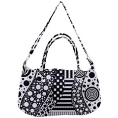 Black And White Design Removal Strap Handbag by gasi