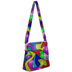 Modern art Zipper Messenger Bag