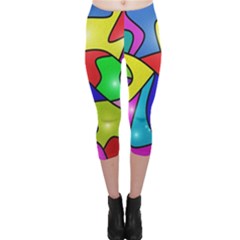 Colorful Abstract Art Capri Leggings  by gasi
