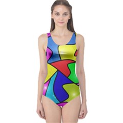 Colorful Abstract Art One Piece Swimsuit by gasi