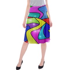 Colorful abstract art Midi Beach Skirt