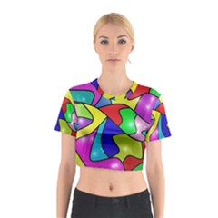 Colorful abstract art Cotton Crop Top