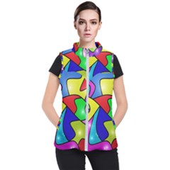 Colorful Abstract Art Women s Puffer Vest by gasi